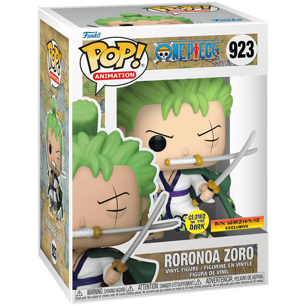 Funko POP #923 One Piece Roronoa Zoro Three Sword Style Glow Exclusive Figure